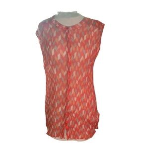 𝅺lucky Brand Sleeveless Multicolor Sheer Blouse Size XL